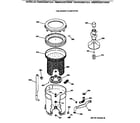 GE WMXR3080T3AA tub, basket & agitator diagram