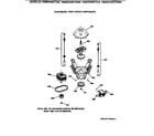 GE WMSR2090T3AA suspension, pump & drive components diagram