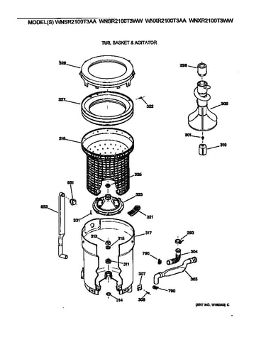 Tub, basket & agitator