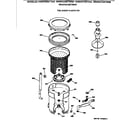 GE WWXR4100T3AA tub, basket & agitator diagram
