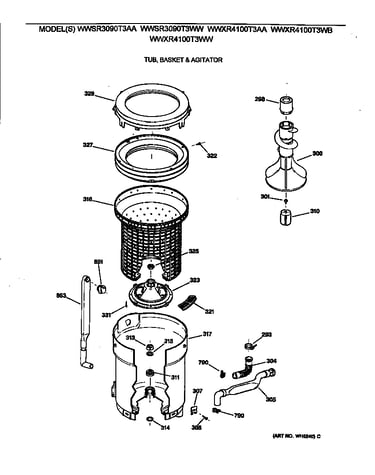 Tub, basket & agitator