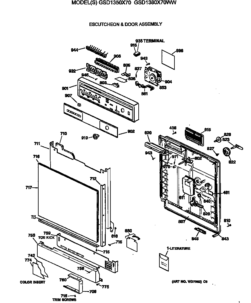 Escutcheon & door assembly