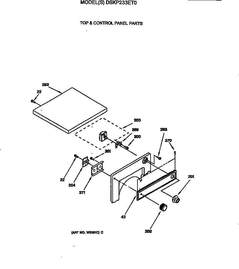 Top & control panel parts
