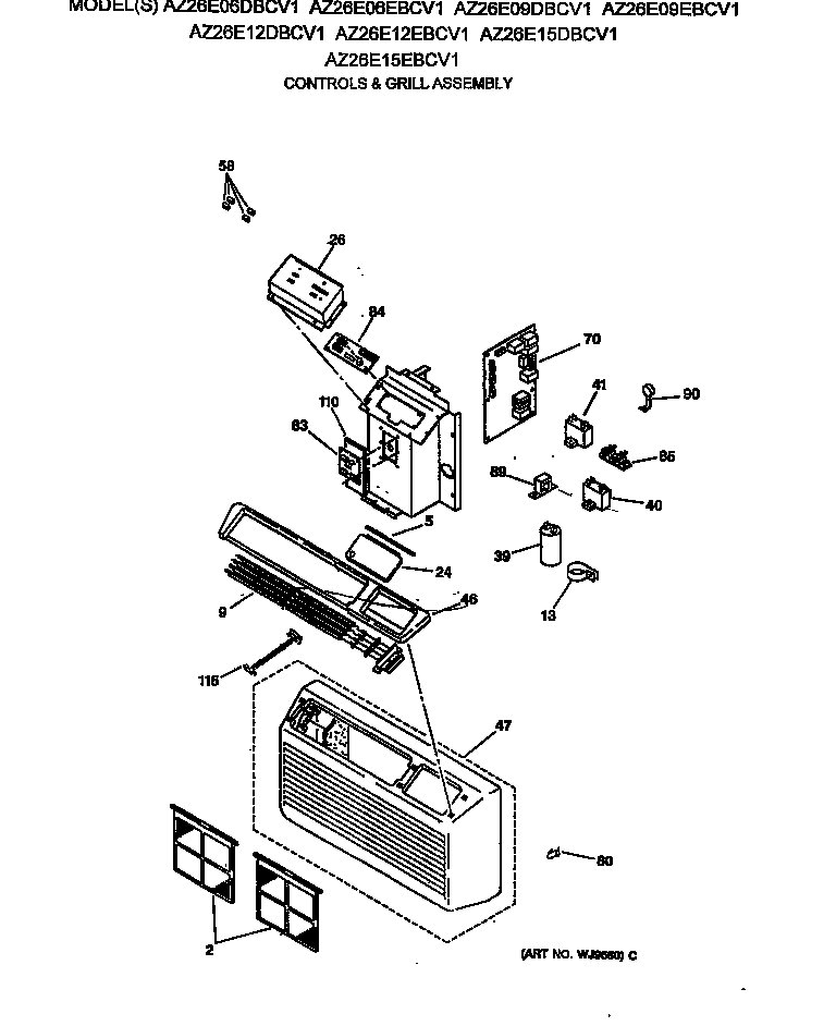 Controls & grill assembly