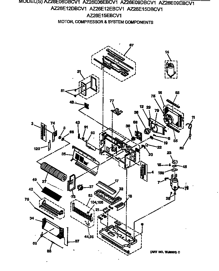 Motor, compressor & system components
