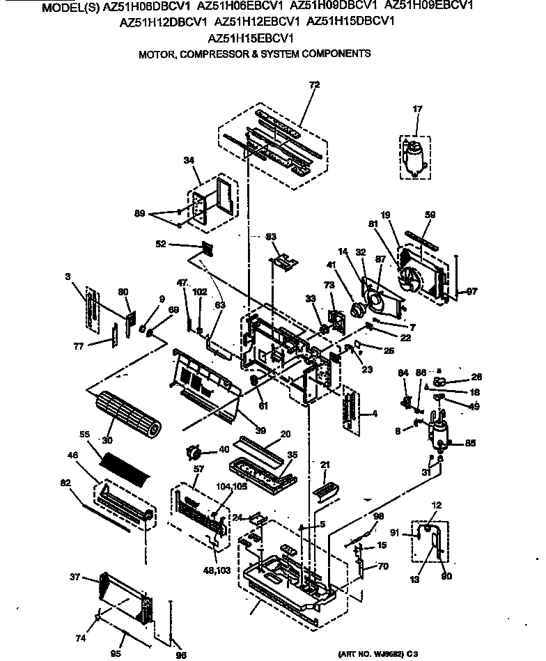 Motor, compressor & system components