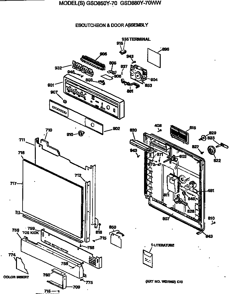 Escutcheon & door assembly