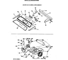 GE DZSQ495ET0WW backsplash, blower & drive assembly diagram