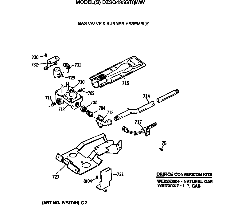 Gas valve & burner assembly