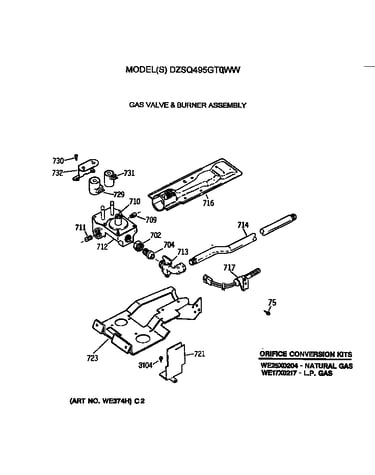 Gas valve & burner assembly