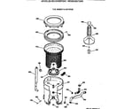 GE WCCB1030T2WC tub, basket & agitator diagram