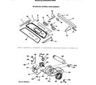GE DZSQ495GT2WW backsplash, blower & drive assembly diagram