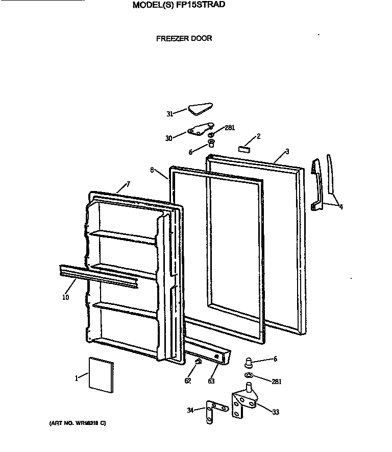 Freezer door