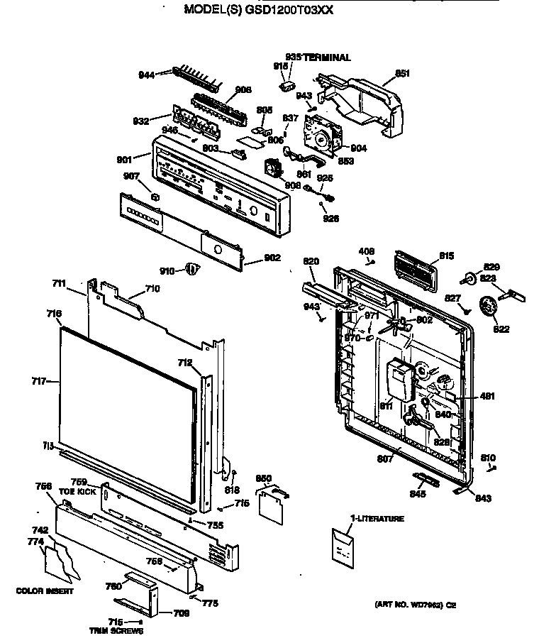 Control panel/door