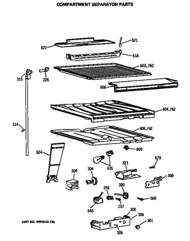 Compartment separator parts