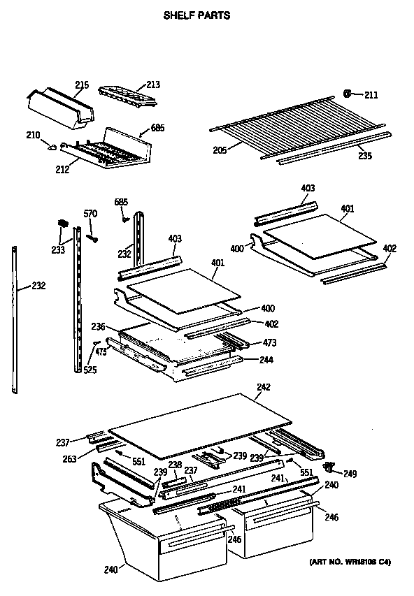 Shelf parts