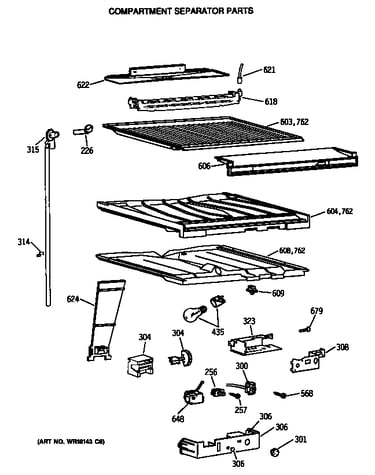 Compartment separator parts