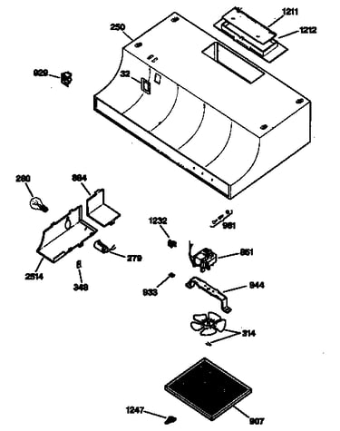 Hood/fan/motor