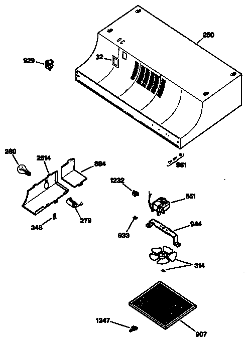 Hood/fan/motor