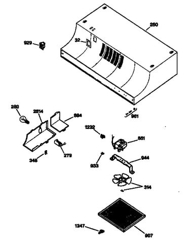 Hood/fan/motor