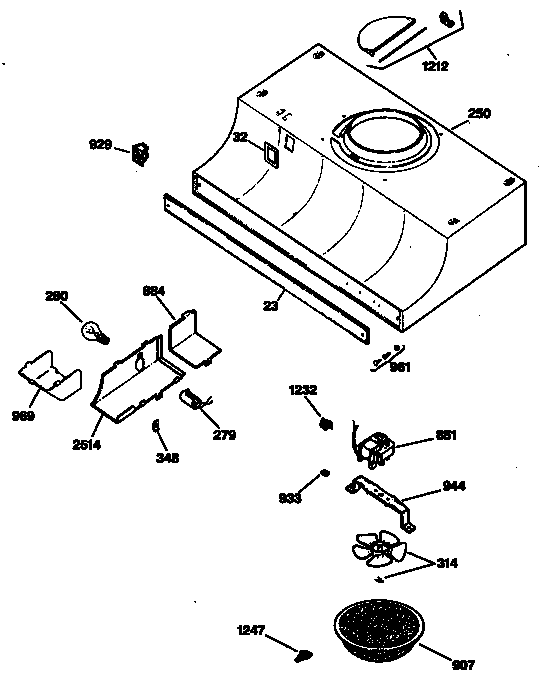 Hood/fan/motor