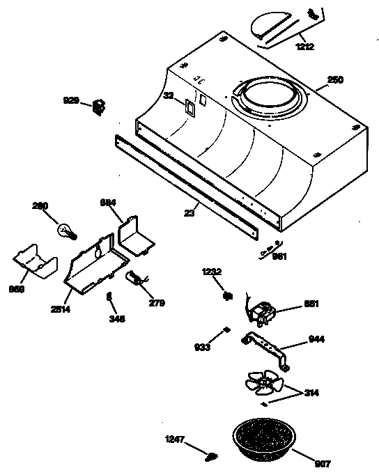 Hood/fan/motor