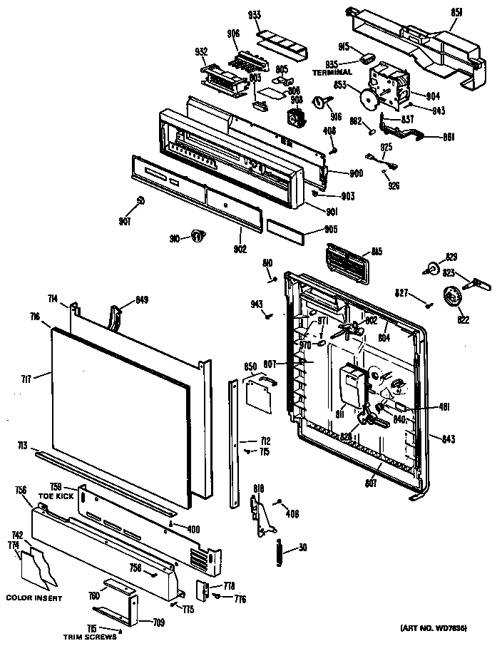 Control panel/door