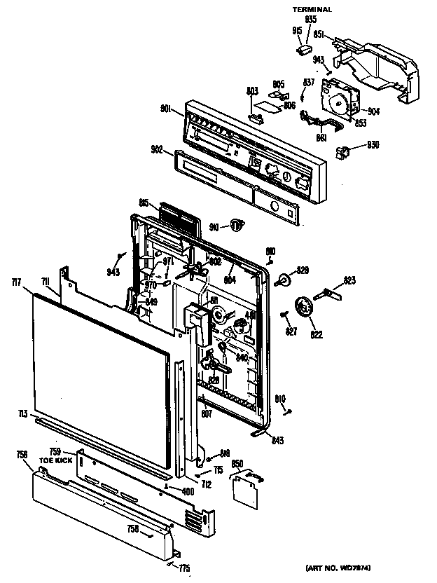 Control panel/door