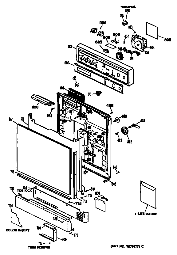 Control panel/door