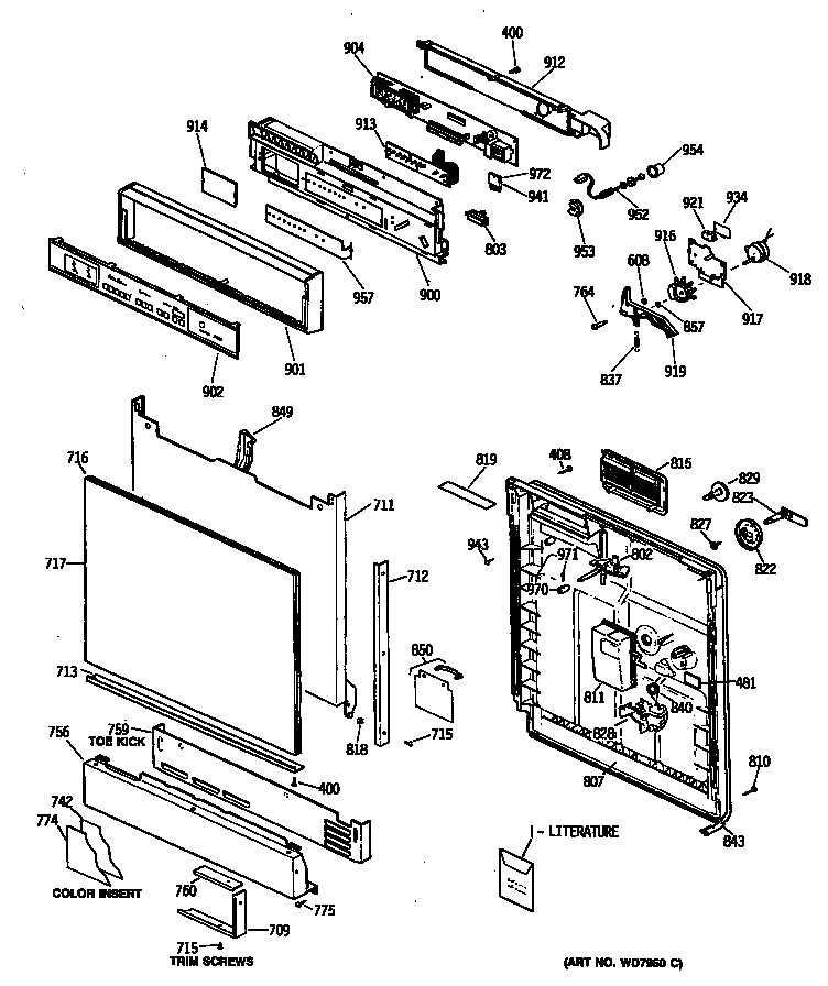 Control panel/door