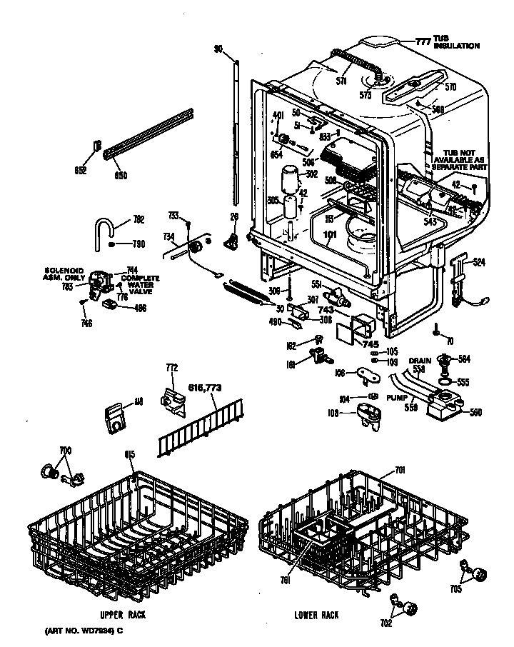 TUB ASSEMBLY/RACKS