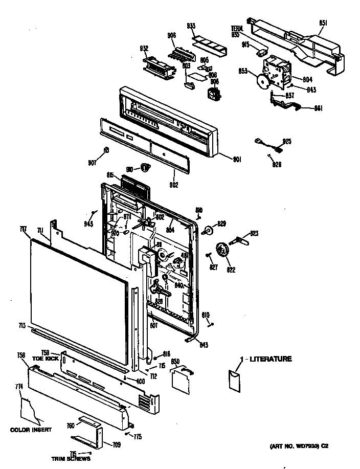 Control panel/door