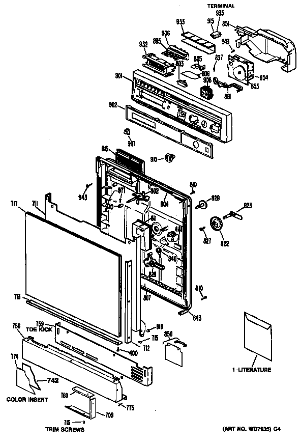 Control panel/door