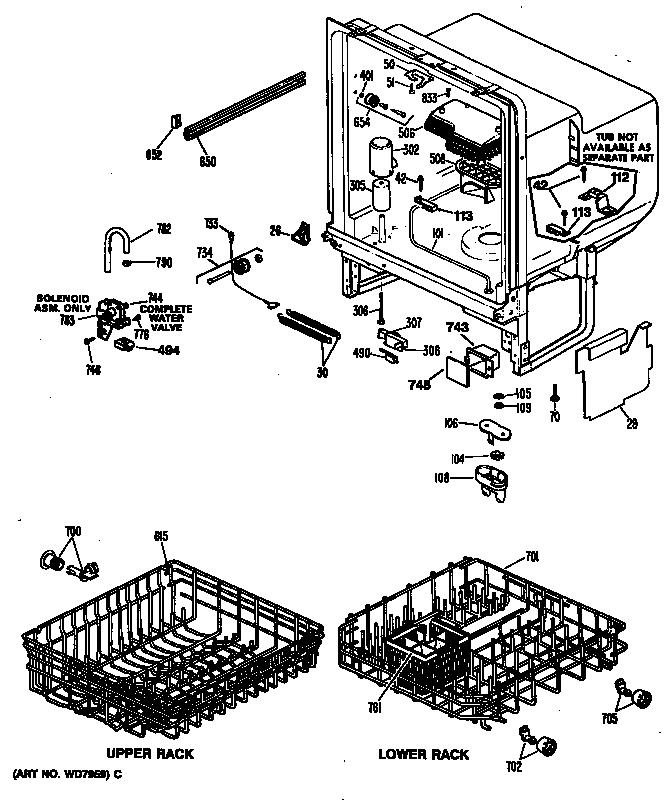 TUB ASSEMBLY/RACKS