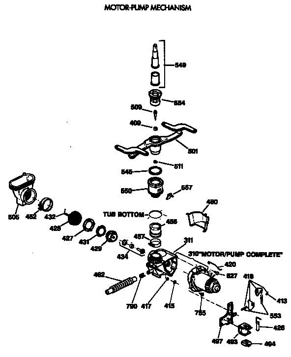 Motor-pump mechanism