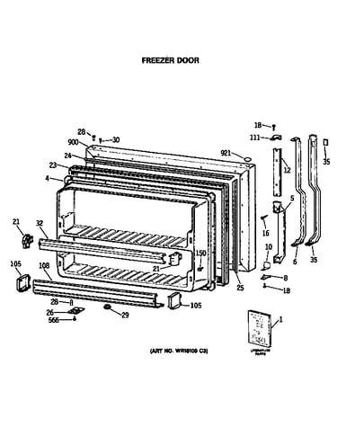 Freezer door