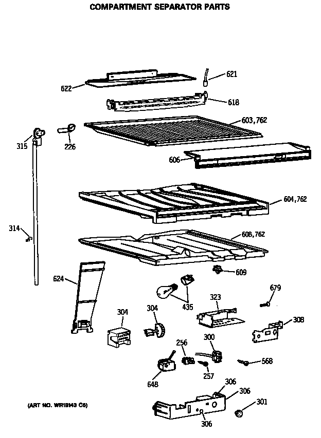 Compartment separator parts