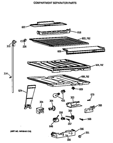 Compartment separator parts