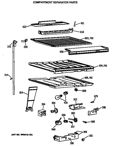 Compartment separator parts