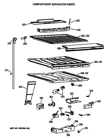 Compartment separator parts