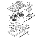 GE JP659T1WW cooktop assembly diagram