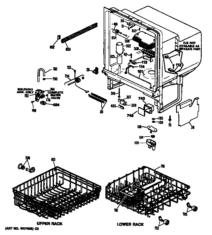 TUB ASSEMBLY/RACKS