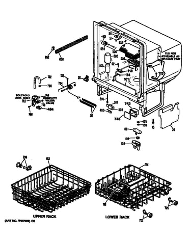 Tub assembly/racks