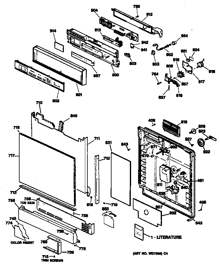 Control panel/door