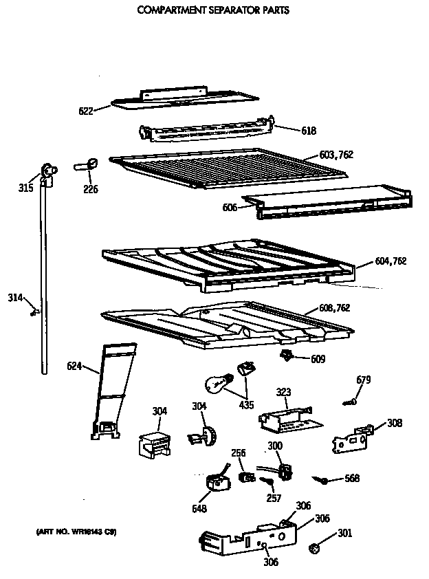 Compartment separator parts