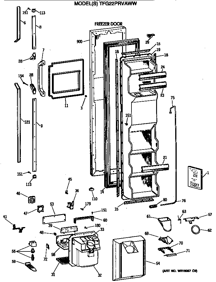 Freezer door