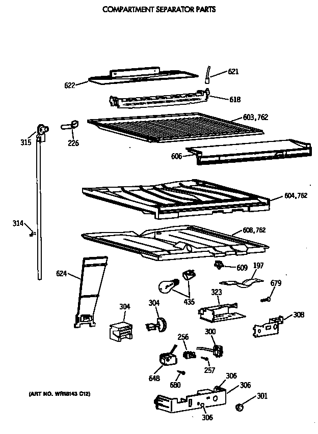 Compartment separator parts