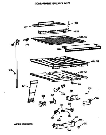 Compartment separator parts