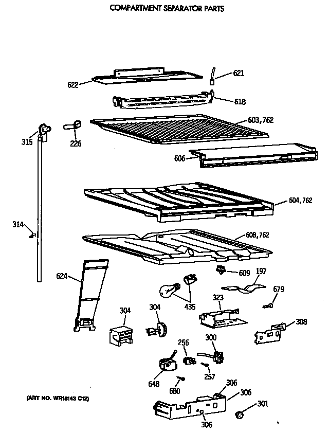 Compartment separator parts