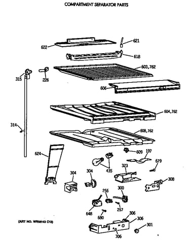 Compartment separator parts